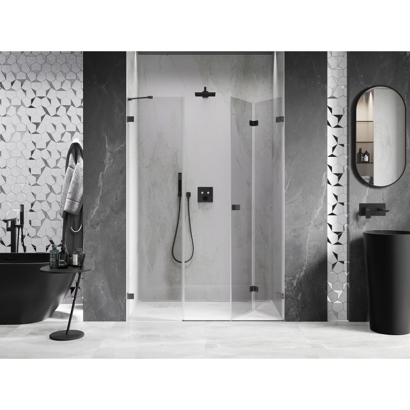Mexen Lunar-F Foldable Shower Door Right 110 cm, Transparent, Gun Metal - 836S-110-050-95-00-P