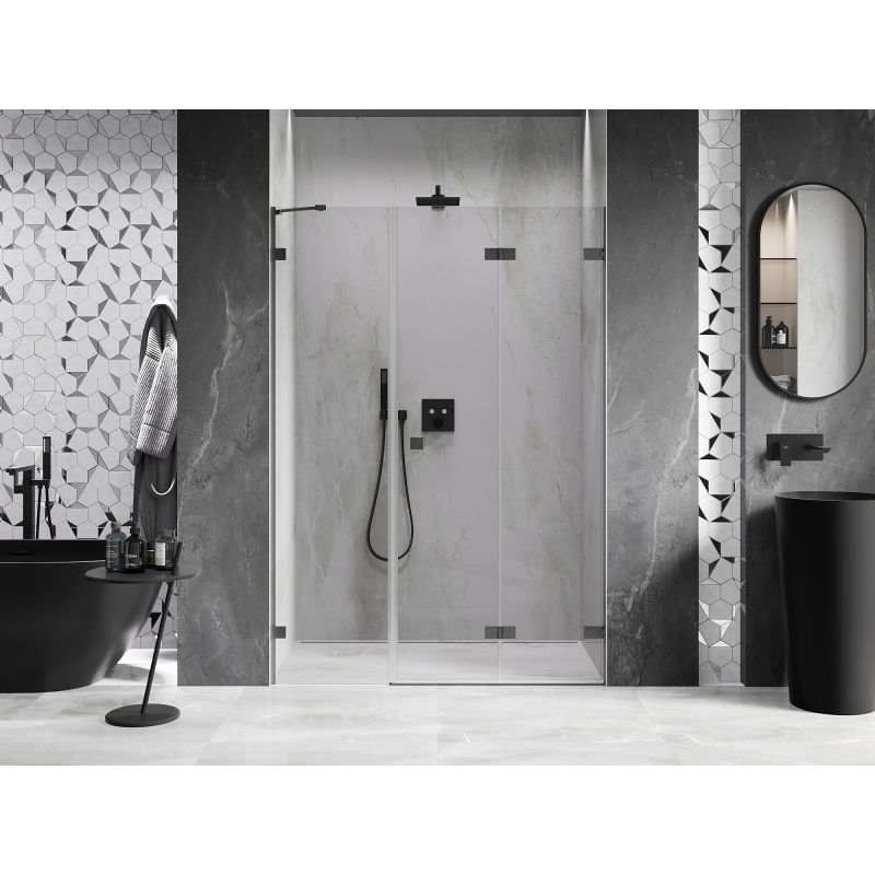 Mexen Lunar-F folding shower door right 125 cm, transparent, gun metal - 836S-125-050-95-00-P