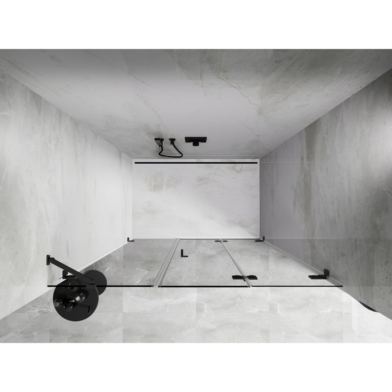 Mexen Lunar-F folding shower door right 130 cm, transparent, gun metal - 836S-130-050-95-00-P