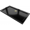 Mexen Flat rectangular slim shower tray 120 x 70 cm, black, gold siphon - 40707012G