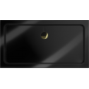 Mexen Flat rectangular slim shower tray 130 x 70 cm, black, gold siphon - 40707013G
