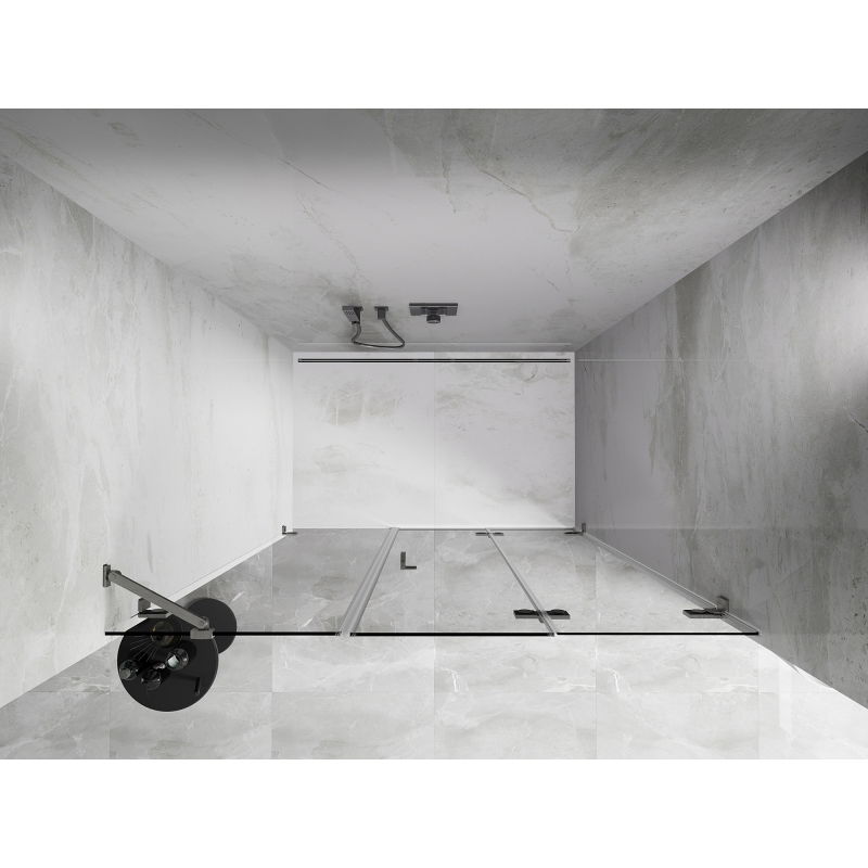 Mexen Lunar-F folding shower door right 125 cm, transparent, brushed nickel - 836S-125-050-97-00-P