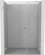 Mexen Lunar-B 150 cm Left Hinged Shower Door, Transparent, Brushed Nickel - 832S-150-050-97-00-L
