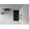Mexen Flat rectangular slim shower tray 140 x 70 cm, black, black siphon - 40707014B