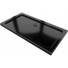 Mexen Flat slim rectangular shower tray 130 x 70 cm, Black, Black siphon - 40707013B