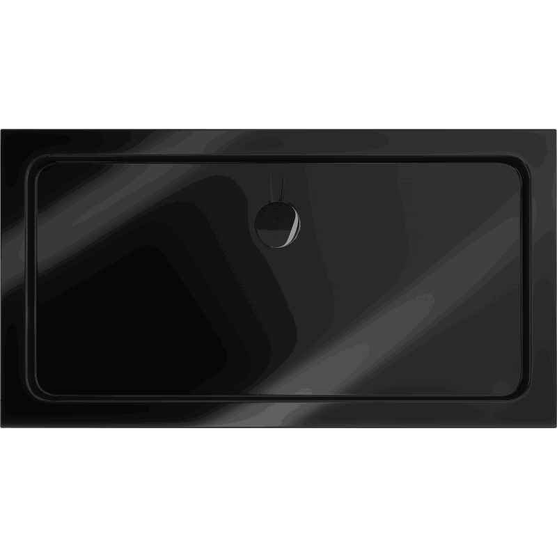Mexen Flat 130 x 70 cm rectangular slim shower tray, black, black siphon - 40707013B