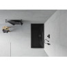 Mexen Flat rectangular slim shower tray 130 x 70 cm, black, black siphon - 40707013B