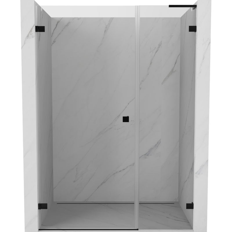 Mexen Lunar-B L Left Hinged Shower Door 150 cm, Transparent, Black - 832SL-150-050-70-00-L