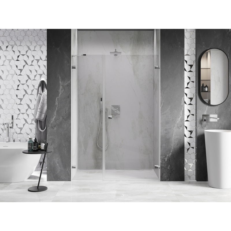 Mexen Lunar-B Right Hinged Shower Door 125 cm, Transparent, Chrome - 832S-125-050-01-00-P
