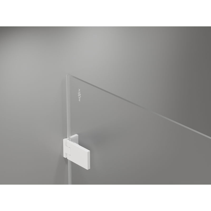Mexen Lunar-F L folding shower door left 115 cm, transparent, white - 836SL-115-050-20-00-L