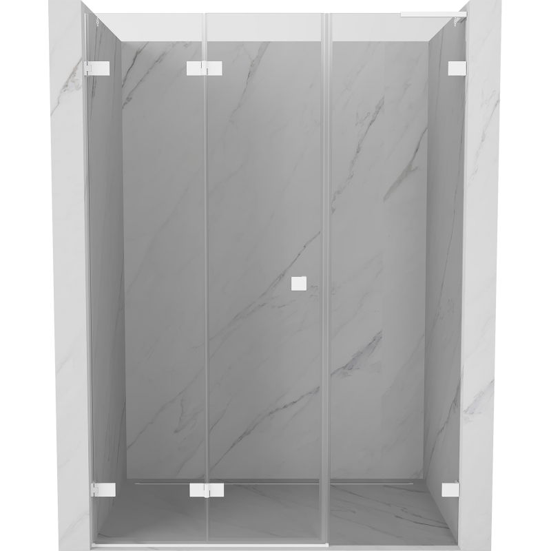 Mexen Lunar-F L folding shower door left 150 cm, transparent, white - 836SL-150-050-20-00-L