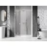 Mexen Lunar-F L folding shower door 150 cm, transparent, white - 836SL-150-050-20-00-L
