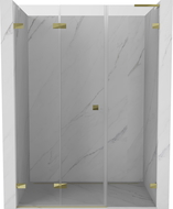 Mexen Lunar-F L foldable shower door left 110 cm, transparent, gold - 836SL-110-050-50-00-L