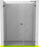 Mexen Lunar-B L 150 cm Left Hinged Shower Door, Transparent, Gun Metal - 832SL-150-050-95-00-L