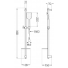 Mexen DQ62 sliding shower set, brushed gun gray - 785624581-66