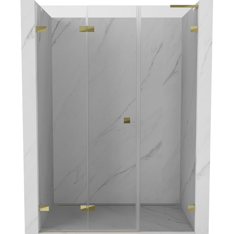 Mexen Lunar-F L folding shower door, left 120 cm, transparent, gold - 836SL-120-050-50-00-L