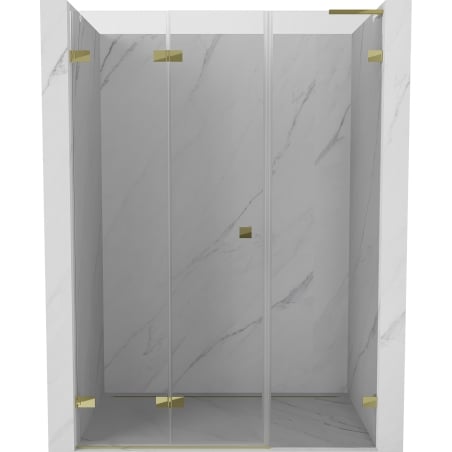 Mexen Lunar-F L folding shower door, left 120 cm, transparent, gold - 836SL-120-050-50-00-L