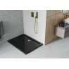 Mexen Flat slim rectangular shower tray 130 x 80 cm, Black, Gold siphon - 40708013G