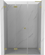 Mexen Lunar-F L folding shower door left 120 cm, transparent, brushed gold - 836SL-120-050-55-00-L