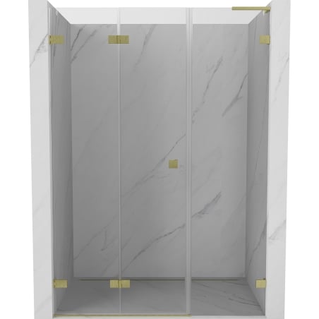 Mexen Lunar-F L folding shower doors left 135 cm, transparent, brushed gold - 836SL-135-050-55-00-L