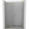 Mexen Lunar-F L folding shower doors left 135 cm, transparent, brushed gold - 836SL-135-050-55-00-L