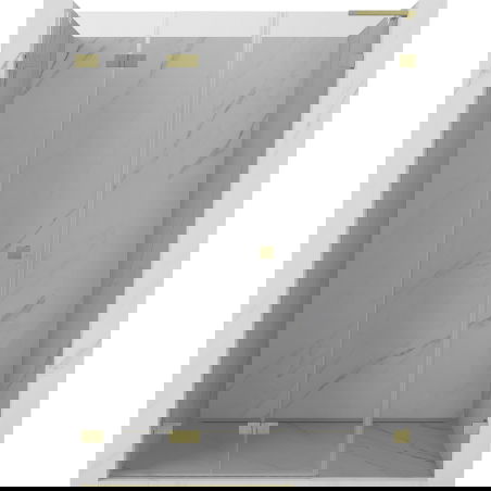 Mexen Lunar-F L folding shower door left 145 cm, transparent, brushed gold - 836SL-145-050-55-00-L