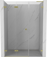 Mexen Lunar-F L folding shower door left 145 cm, transparent, brushed gold - 836SL-145-050-55-00-L