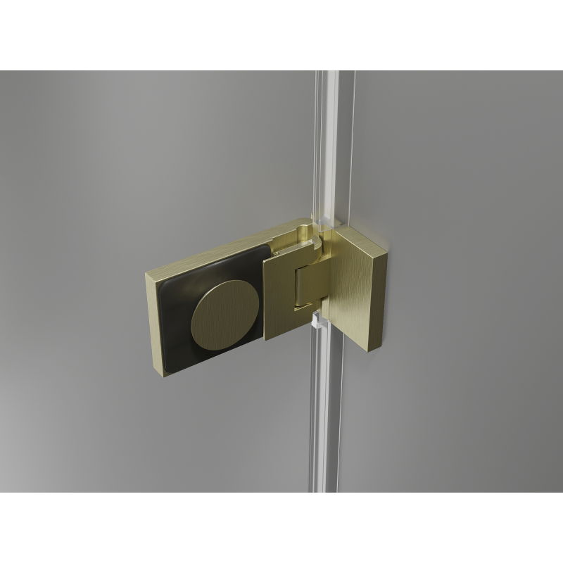 Mexen Lunar-F L 150 cm Folding Shower Door Left, Transparent, Brushed Gold - 836SL-150-050-55-00-L