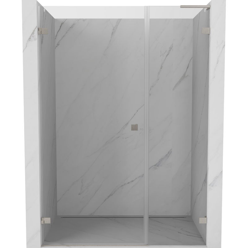 Mexen Lunar-B L Left Hinged Shower Door 150 cm, Transparent, Brushed Nickel - 832SL-150-050-97-00-L