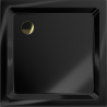 Mexen Flat square slim shower tray 100 x 100 cm, black, golden siphon - 40701010G