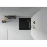 Mexen Flat square slim shower tray 100 x 100 cm, black, golden siphon - 40701010G