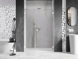 Mexen Lunar-B shower door hinged right 120 cm, transparent, white - 832S-120-050-20-00-P