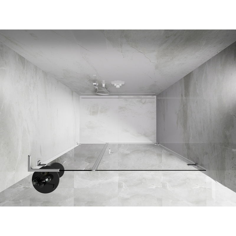 Mexen Lunar-B L right swinging shower door 115 cm, transparent, white - 832SL-115-050-20-00-P