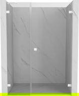 Mexen Lunar-B right hinged shower doors 130 cm, transparent, white - 832S-130-050-20-00-P