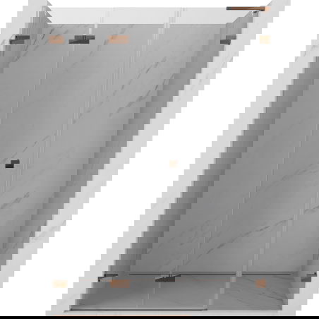 Mexen Lunar-F L folding shower door left 130 cm, transparent, rose gold - 836SL-130-050-60-00-L