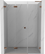 Mexen Lunar-F L folding shower door left 130 cm, transparent, rose gold - 836SL-130-050-60-00-L