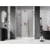 Mexen Lunar-F L foldable shower door left 130 cm, transparent, rose gold - 836SL-130-050-60-00-L