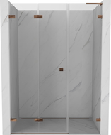 Mexen Lunar-F L 135 cm Folding Shower Door, Left Side, Transparent, Rose Gold - 836SL-135-050-60-00-L