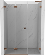 Mexen Lunar-F L 150 cm Left Folding Shower Door, Transparent, Pink Gold - 836SL-150-050-60-00-L
