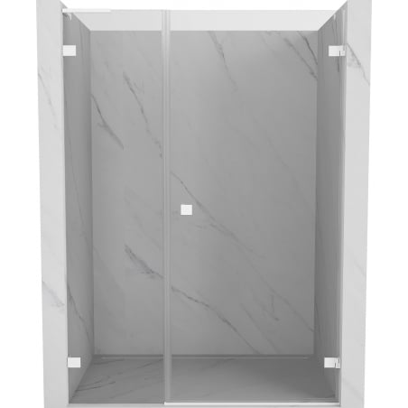 Mexen Lunar-B L 125 cm Right-Hinged Shower Door, Transparent, White - 832SL-125-050-20-00-P