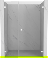 Mexen Lunar-B L Right Hinged Shower Door 130 cm, Transparent, White - 832SL-130-050-20-00-P