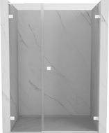 Mexen Lunar-B L shower door, right hinge 140 cm, transparent, white - 832SL-140-050-20-00-P
