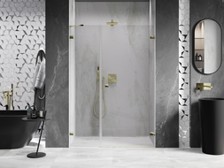 Mexen Lunar-B shower door, right-hinged 120 cm, transparent, gold - 832S-120-050-50-00-P