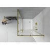 Mexen Rio 80 x 80 cm square shower enclosure, transparent, gold + Rio shower tray, white - 860-080-080-50-00-4510