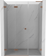 Mexen Lunar-F L foldable shower door left 145 cm, transparent, brushed copper - 836SL-145-050-65-00-L