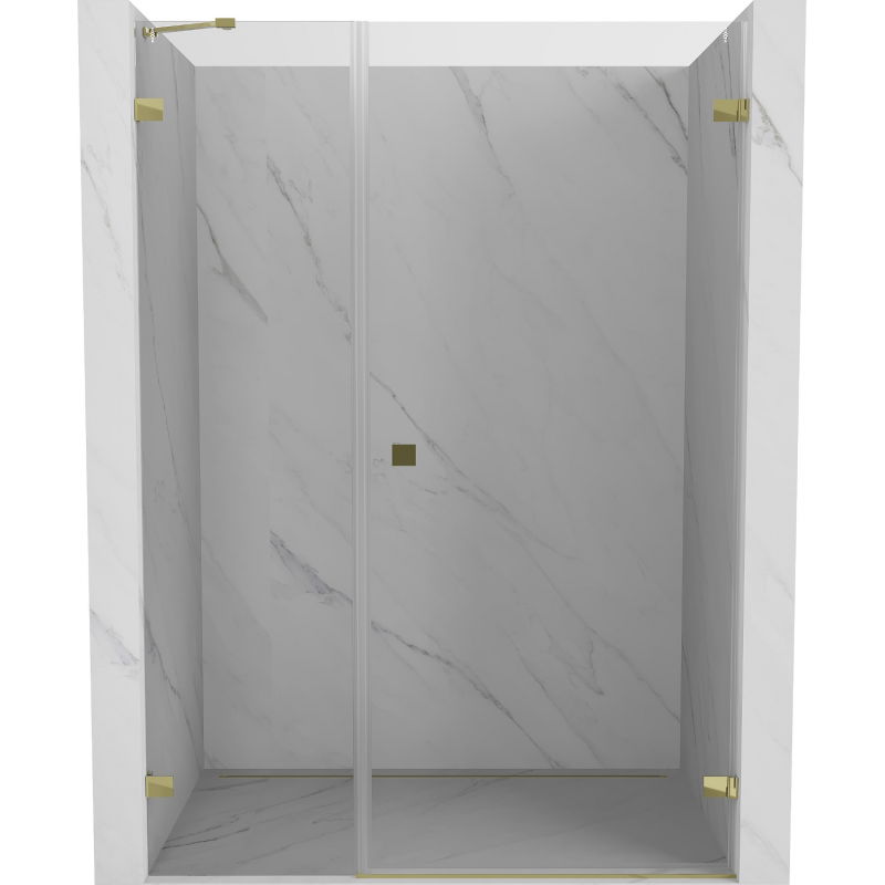 Mexen Lunar-B Right Swing Shower Door 130 cm, Transparent, Gold - 832S-130-050-50-00-P
