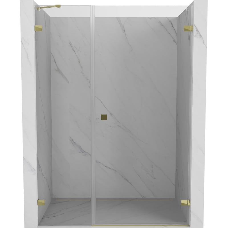 Mexen Lunar-B shower door, hinged right 130 cm, transparent, gold - 832S-130-050-50-00-P