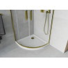 Mexen Rio semi-circular shower cabin 80 x 80 cm, transparent, gold + Flat shower tray, white - 863-080-080-50-00-4110G