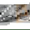 Mexen Rio Shower Cabin Half-Round 70 x 70 cm, Stripes, Black + Rio Shower Tray, White - 863-070-070-70-20-4710