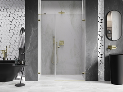 Mexen Lunar-B shower door right-hinged 150 cm, transparent, gold - 832S-150-050-50-00-P